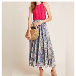 Anthropologie Miele Midi Skirt Size 14 Flowy Lightweight Whimsy Fairy NEW $150